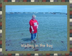 we couldn't resist the temptation to wade in the bay.