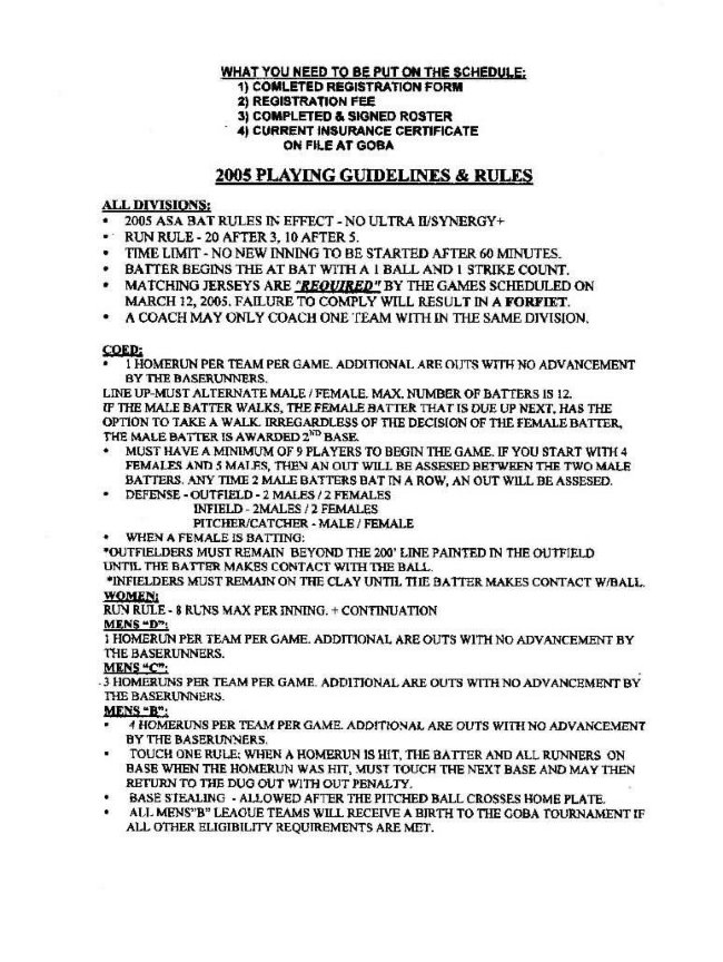 Rule Sheet