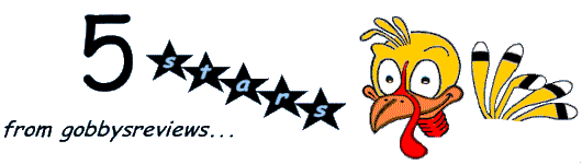 5 stars from gobbysreviews & image of gobby