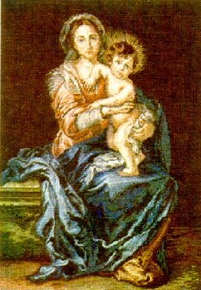 Wiehler Gobelin Tapestry -  3565-4 --- Madonna mit dem Kinde nach Bartholome Murillo - with Bulgarian thread