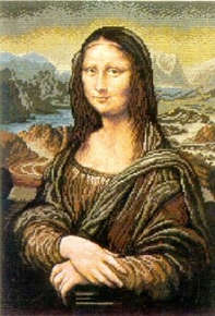 Wiehler Gobelin Tapestry -  3575-1 --- Mona Lisa - (La Gioconda) nach Leonardo da Vinci - with MEZ (Wiehler) thread