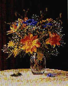 Wiehler Gobelin Tapestry -   3584-8 --- Fruehlingsstraub nach Jan van Huijsum - with Bulgarian thread