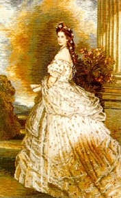Wiehler Gobelin Tapestry -  3659-6 --- "Sissi" Kaiserin Elisabeth von Oesterreich im Spizenkleid nach Winterhalter