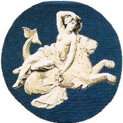 Wiehler Gobelin Tapestry -  1287-1 --- Der Tag (Grund blau) - with DMC (French) thread
