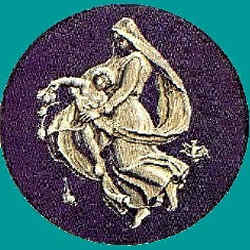 Wiehler Gobelin Tapestry -  1288-2 --- Die Nacht (Grund blau) - with DMC (French) thread