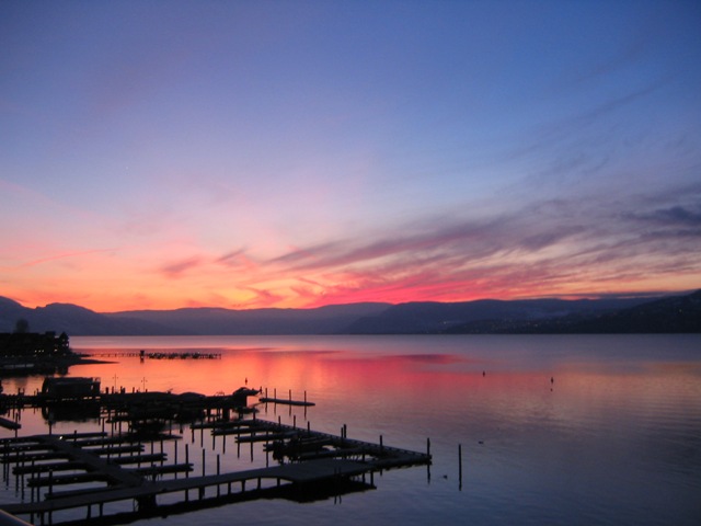 From the balcony of the Manteo looking down Okanagan Lake, British Columbia