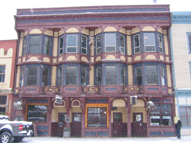 Greenwood Hotel on the main high street, BC