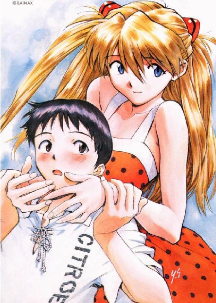 Asuka and Shinji (awwww, aren't they cute ^^?)