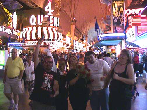 Drunk on Fremont Street after the wedding