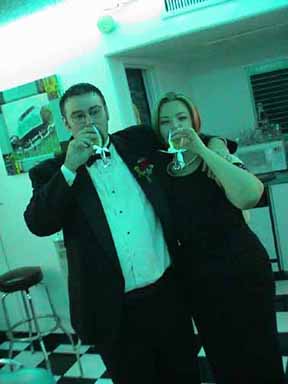 Mike and I toast