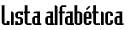 Lista Alfab&eacute;tica