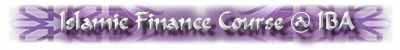 Islamic Finance Course @ IBA