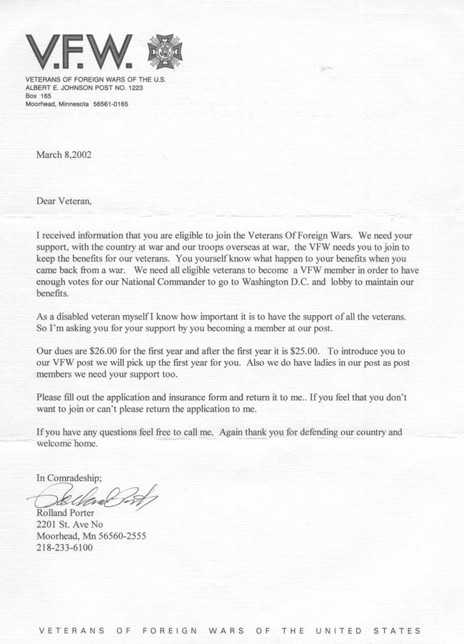 VFW Letter