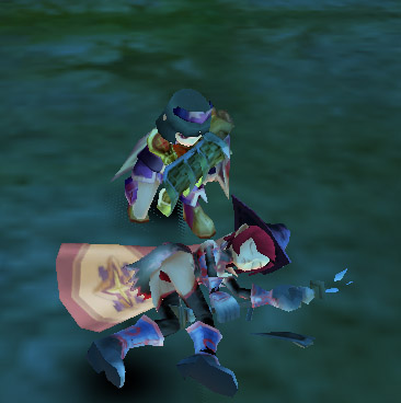 Crimson gazes upon FeenixDawn's dead body