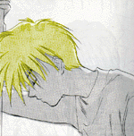 Heero makes a nice blonde...dontcha think?  Hmm, I wonder what, or WHO, it is he's leaning over? *nudge, nudge, wink, wink*