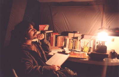 Winter in a tent in the desert