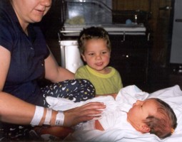 Audrey & Ethan with new baby Nolan,
 born March 29,2002