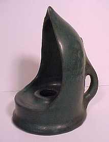 Large 1915 dark green candle holder