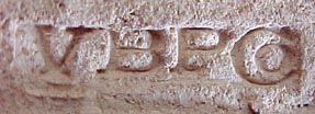 early van briggle tile diestamped mark