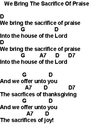 We Bring The Sacrific of Praise - C#
