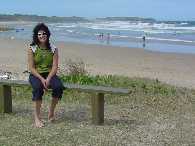 Deb at Emerald Beach, just five minutes drive from the B & B.