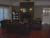 This is the main lounge area. Chesterfields and a gas fireplace for the comfort of our guests.