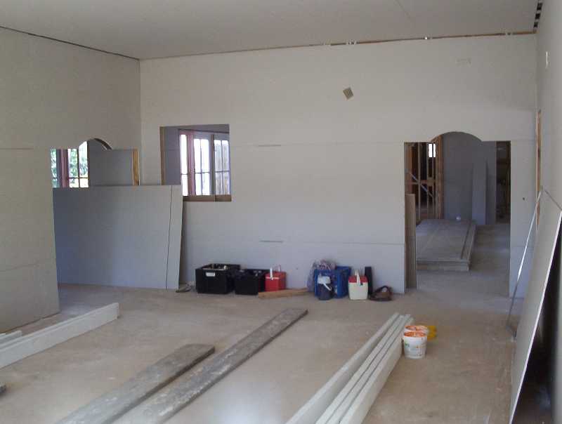 The huge job of plastering our homestead has started.