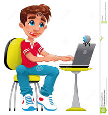 Boy Accessing Computer