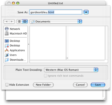 TextEdit Save As