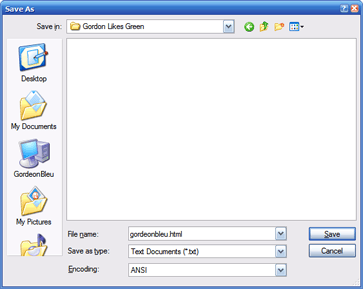 Notepad Save As in Windows XP