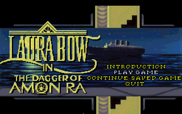 Laura Bow 2: The Dagger of Amon Ra - The Main Menu