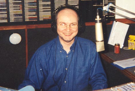 Gordon Bathgate in the Waves Radio Studio