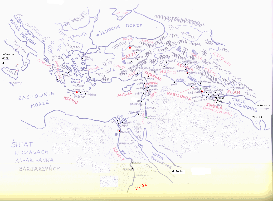 Mapa - �wiad staro�ytny w po�owie II tys. p.n.e.