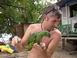 Aaron, the eejit, with a parrot