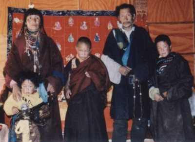 Rare photo of 17th Karmapa and His family,.