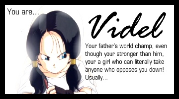 Heh. I kick ass. And I'm married to Gohan. Jealous, Jamie?