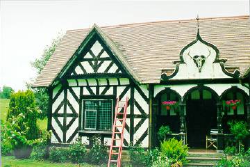 The left-front view of the tudor house