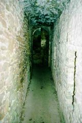 The extremely narrow passageways within Manorbier Castles walls