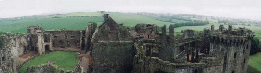 Castell Rhaglan as seen from atop the main keep