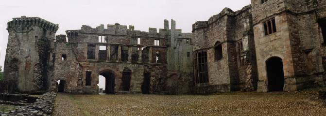 Castell Rhaglan as seen from its Pitched Stone Court