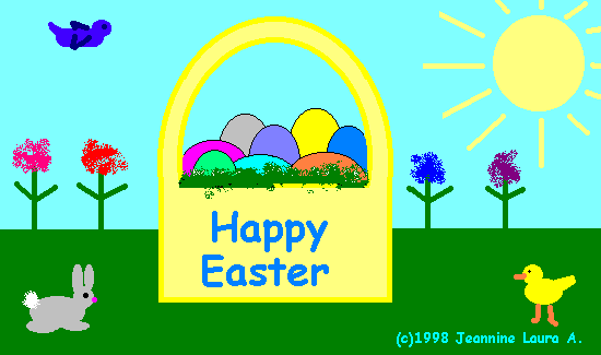 Spring Scene With Easter Basket