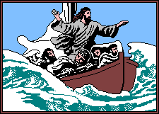 Jesus and friends on ship