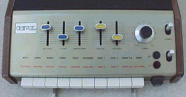 Front of Univox SR-95/Korg Minipops MP-7