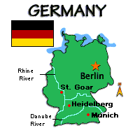 Map and flag of Germany.