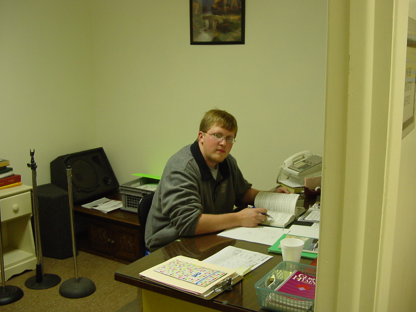 Josiah at work