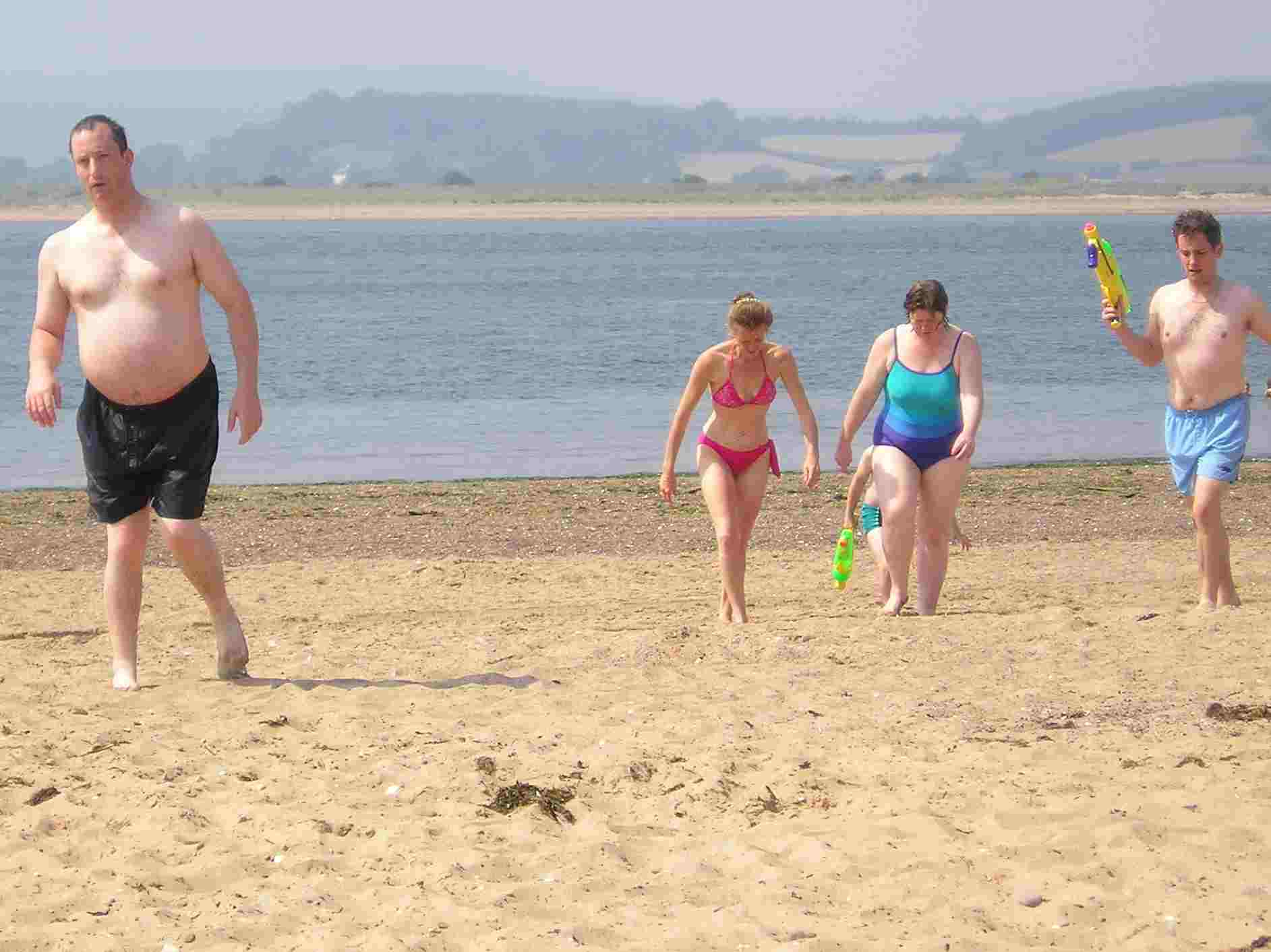 Bathers rediscover the blistering heat of the sandy beach!