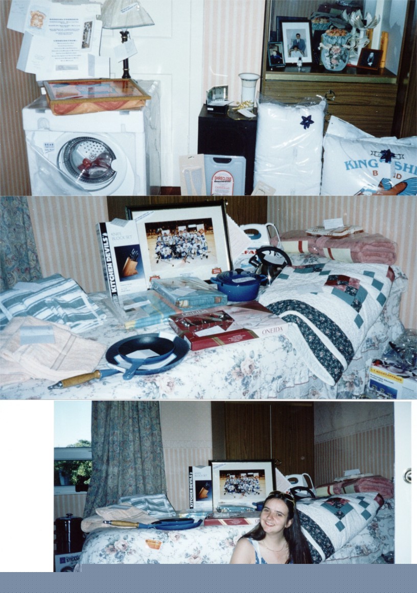 The wonderful display of presents; the Bride