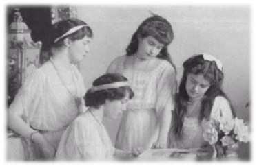 Olga, Tatiana, Anastasia, and Maria - Tsarskoe Selo, 1914