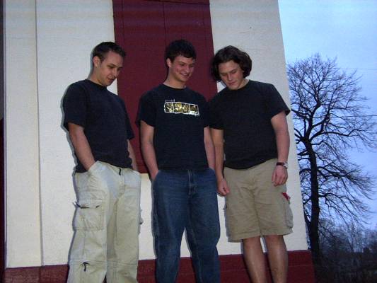 Nic, Ben, and Mike Marquard looking for Mike McDonough