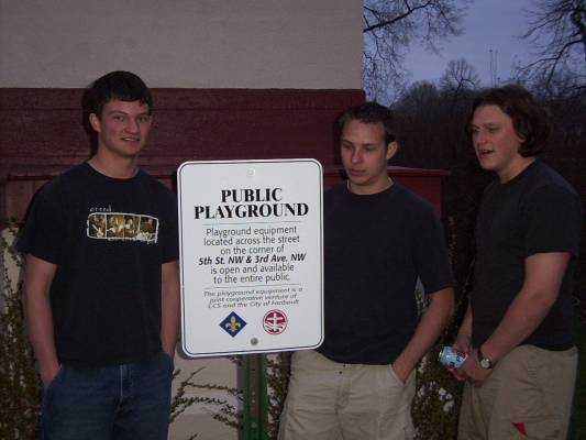 Ben, Nic, and Mike Marquard at their favorite playground: Central Park Bandstand